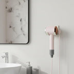 Hair Dryer Holder, Blow Dryer Holder Wall Mounted Hair Tool Organizer Self Adhesive Hair Dryer Holder Wall Mount, Compatible for Hair Dryer Holder for Bathroom White PTALSEAW