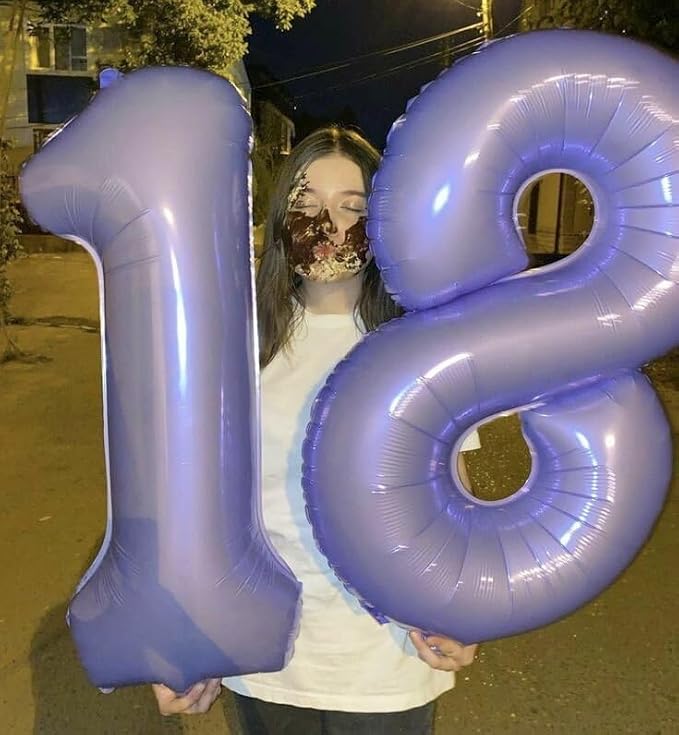 Helium Foil Lilac Number 8 Balloon 40 Inch, Mylar Eight Numbers 8 18 28 38 48 - Image 4