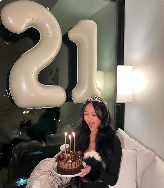 Cream White Number 1 Balloon 40 inch, Number 1 Birthday - Image 5