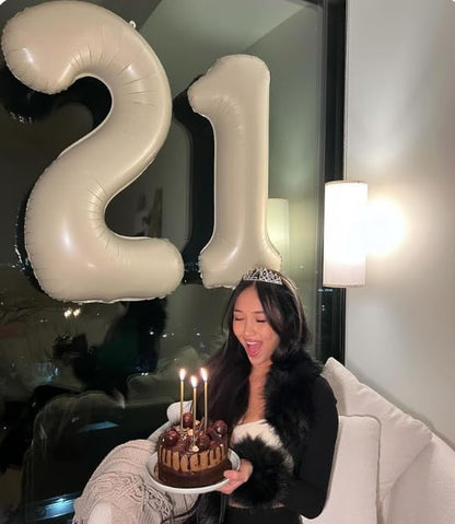 Cream White Number 1 Balloon 40 inch, Number 1 Birthday - Image 5