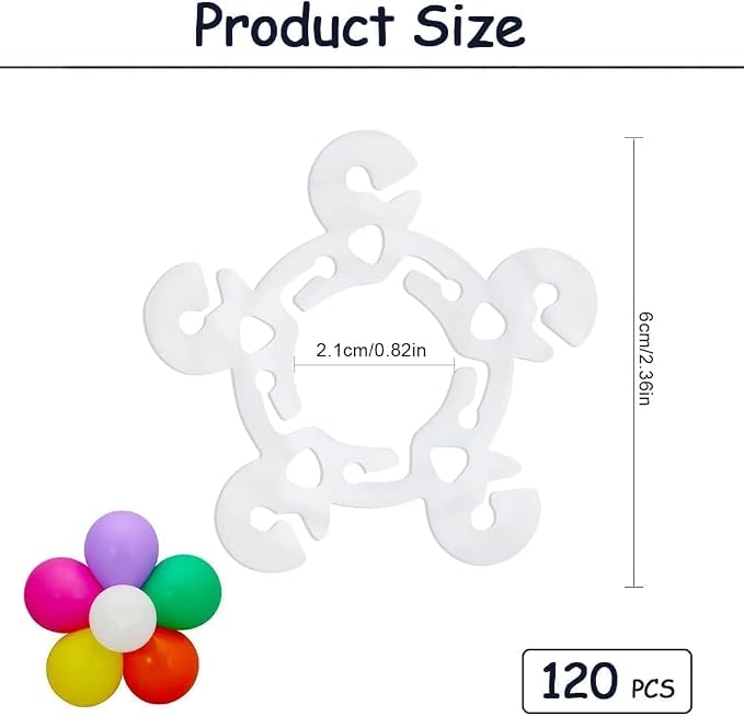 120 Pieces Clips for Balloon Arch, Balloon Arch Bracket Buckle, Flower Shape - Image 2