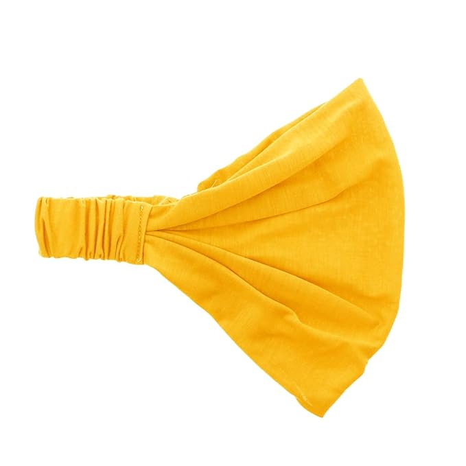 Marigold Wide Cotton Head Band Solid Boho Yoga Style Soft Hairband