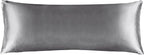 BEDELITE Satin Body Pillow Cover, Super Soft and Cooling Body Pillow Pillowcase for Hair and Skin, Breathable Silky Full Long Pillowcase Cover(20"x54", Dark Grey)