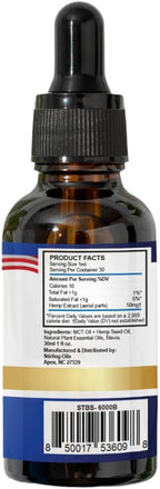 STIRLING Organic Hemp Oil - 600,000mg Natural Berry Flavor - Enhances Sleep and Helps Reduce Discomfort - THC-Free, Non-GMO, Gluten-Free, High in Omega 3 6 9 - Premium U.S. Hemp Seed Oil