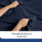 SKY BEDDINGS Queen Pillowcase Set of 2 - Soft Brushed Microfiber Pillow Cases with Envelope Clouser - Wrinkle-Free, Fade-Resistant Pillow Covers - 20 x 30 Inches, Navy Blue