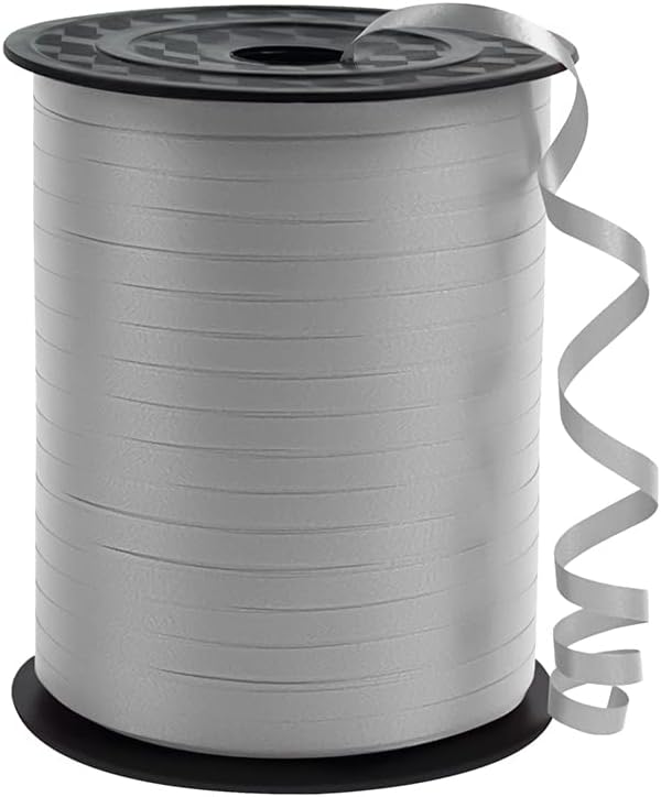 Premium Silver Curling Ribbon, 1/5" Wide x 500 Yards Christmas Curling Ribbons by KMERLIFE