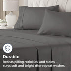 King Pillow Cases Set of 4 - Ultra Soft Hotel Quality Pillowcase Covers - Comfy, Cozy & Wrinkle Free - Shrinkage, Stain and Fade Resistant - Machine Washable Pillow Protectors - 4 Piece Set - Charcoal