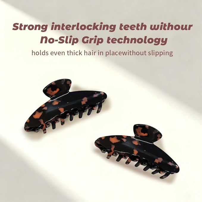 French Hair Claw Clips for Women Grils,4 Inch Strong Hold No Slip Grip Accessories Acetate Material,Not Easily Damaged,Thick or Thin Hair (Red & Black)