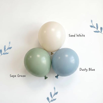 Sage Green Dusty Blue Balloons Arch Kit - Image 4