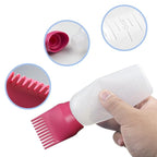 ELANE 4 Pcs Root Comb Applicator Bottle, 6oz, Hair Oil Applicator Bottle for Hair, Salon, Travel, Camping (Red+Green)