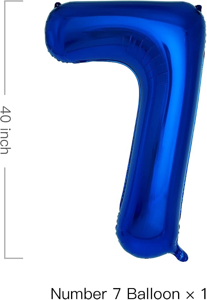 Navy Blue Number 7 Balloons 40 Inch Large Dark Blue Helium Foil Balloons - Image 2