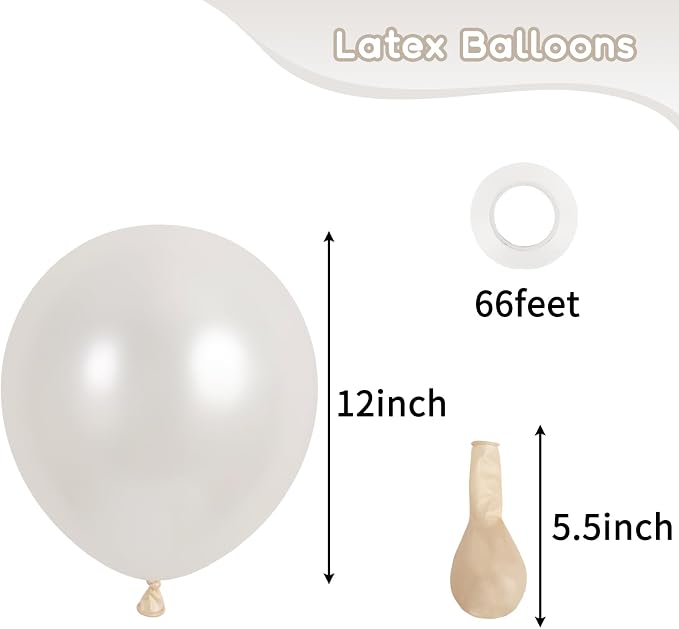 RUBFAC Pearl White Balloons 120pcs 12 Inches White Latex Party Balloons - Image 2