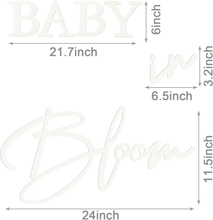 Baby in Bloom Sign, 16”x24” Felt Letter Baby Shower Sign Baby in Bloom Party - Image 2