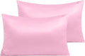 NTBAY Zippered Satin Pillow Cases for Hair and Skin, Luxury Queen Hidden Zipper Pillowcases Set of 2, 20x30 Inches, Light Pink