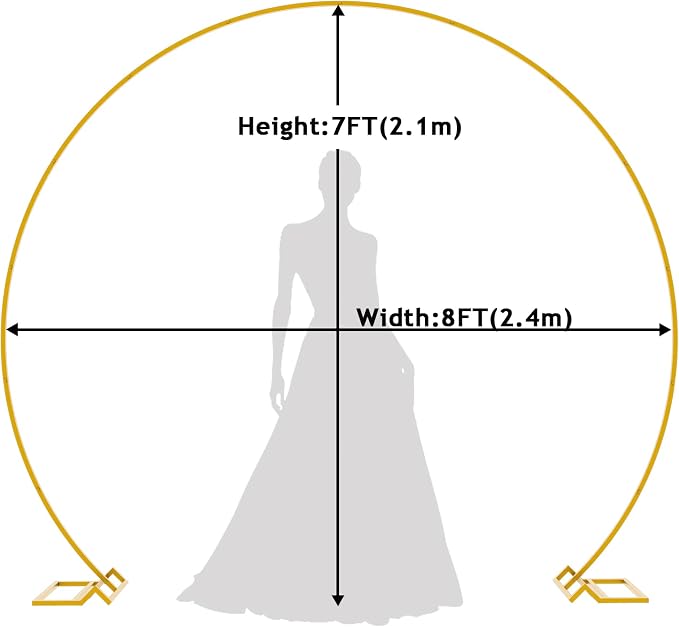 Round Backdrop Stand 8FT Gold Wedding Balloon Arch Stand - Image 2