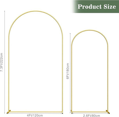 Wedding Arch Backdrop Stand Set of 2, 7.3FT & 6FT | Metal Arch Backdrop Stand - Image 2