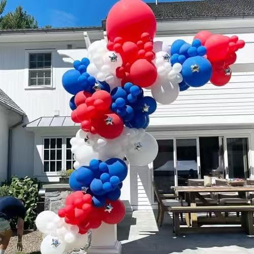 YMSZ Red White and Blue Balloons Arch Kit, 4th of July Balloons Decoration | - Image 4