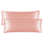 BEDELITE Satin Body Pillow Cover 2 Pack, Super Soft and Cooling Body Pillow Pillowcase for Hair and Skin, Breathable Silky Full Long Pillowcase Cover(20"x54", Coral)