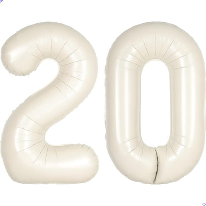 Cream White Number 20 Balloon for First Birthday Decorations, 40 inch Huge by Unknown