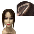 Anemone No Clips Human Hair Topper Piece Fringe Bangs for Women Wrap-Around Magic Paste with Invisible Lace for Natural Hair Loss Coverage (Dark Brown Lace Mid Bangs)