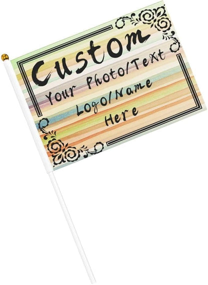 Custom Mini Flag on Stick Make Your Own Flags Personalized Photo Text Logo - Image 3