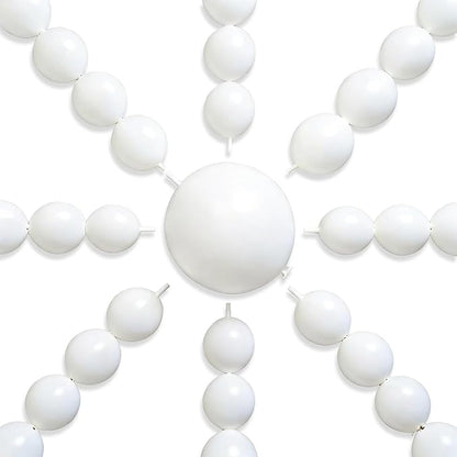 PartyWoo White Linking Balloons 100pcs 6 Inch White Link Balloons | by PartyWoo