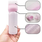 4 PCS Root Comb Applicator Bottle,Hair Oil Applicator Bottle for Hair Dye Shampoos Salons.6oz（pink）