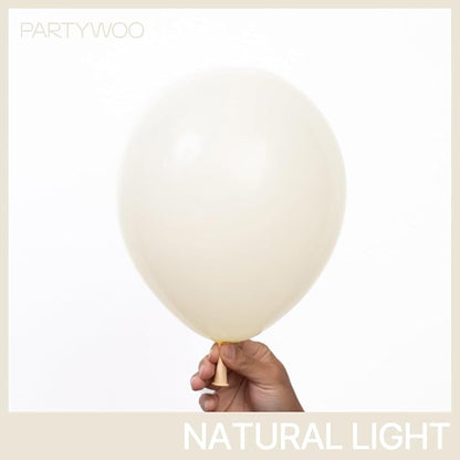 PartyWoo Beige Balloons 50pcs Cream Ivory White Color 12 Inch | Wedding Baby - Image 2
