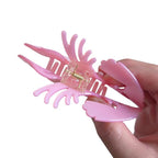 Novelty Shrimp Hair Clips,Cute Acetate Hair Clip,Big Claw Clips for Women,Pink