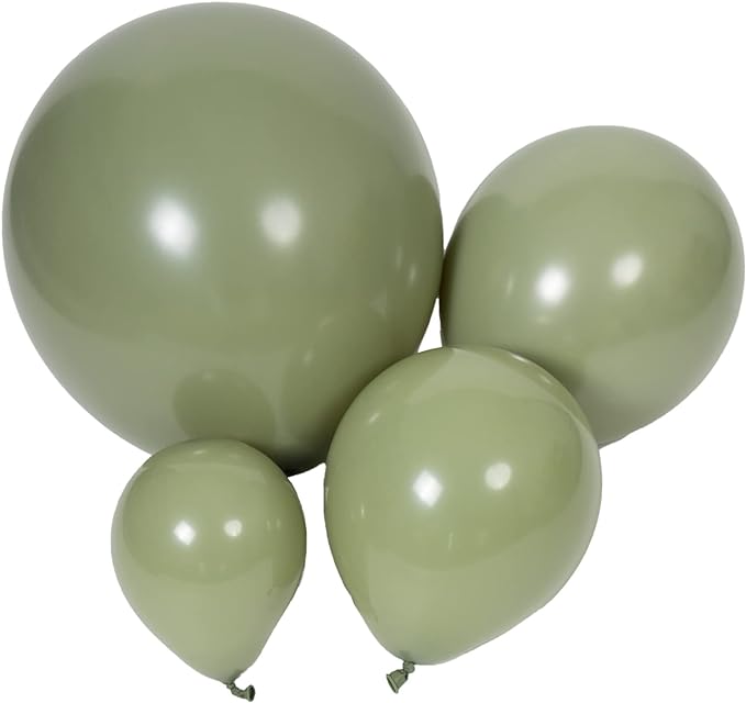 100pcs Sage Green Balloons 18 inch +12 inch +10 inch +5 inch Party Eucalyptus by DECGOL