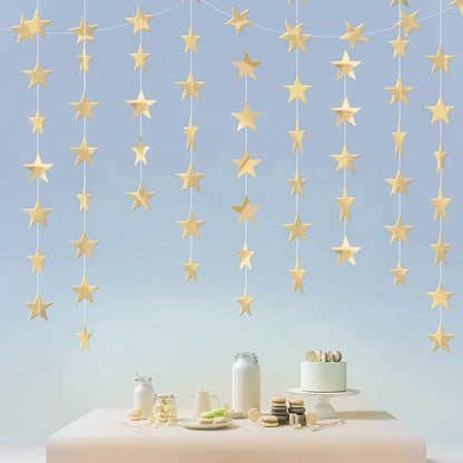 Champagne Shining Star Hanging Garland Champagne Hanging Sparkling Star by Eeatour