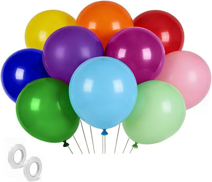 Assorted Rainbow Balloons 30 Pack 18 inch Round Bright Latex Balloons Assorted by BOMSI