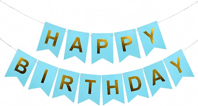 Blue Happy Birthday Banner Sign by Unknown