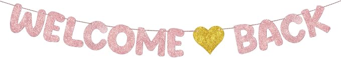 Fulmoon Pre Strung Welcome Back Glitter Banner First Day of School Party by Fulmoon