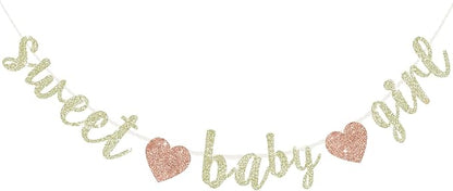 BEISHIDA Pre-Strung Glitter Champagne Girl Baby Banner Baby Shower Decor | NO by Beishida