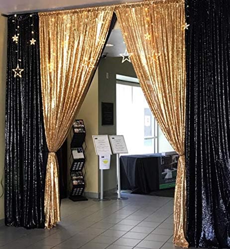 Eternal Beauty Black 3mm Sequin Backdrop 2x8 Ft 2 Pack Wedding | Dense Sparkle - Image 9