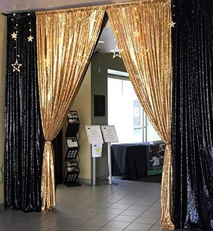 Eternal Beauty Black 3mm Sequin Backdrop 2x8 Ft 2 Pack Wedding | Dense Sparkle - Image 9