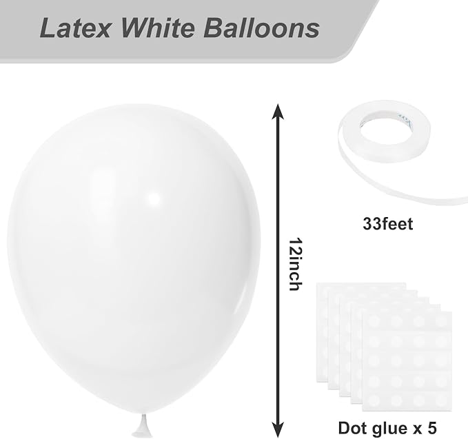 RUBFAC White Balloons 120pcs 12 Inch, 2026 International Football Game Decor - Image 2