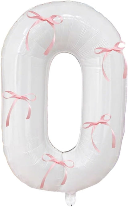 32 Inch White Number Foil Balloon by Tsangbaby