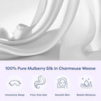 ECOSA Luxurious 30 Momme 100% Mulberry Silk Pillowcase (50x70cm) – 6A Grade Charmeuse Weave, Oeko-TEX® Certified – Frizz-Free Hair & Wrinkle-Free Skin (White)