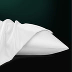 NTBAY Zippered Satin Pillow Cases for Hair and Skin, Luxury King Hidden Zipper Pillowcases Set of 2, 20x36 Inches, Pure White