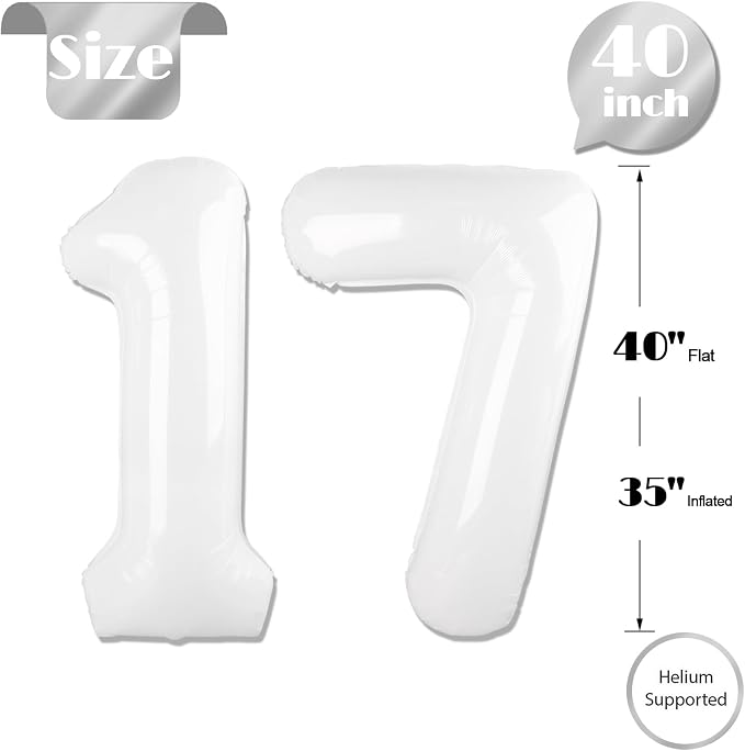 White 17 Balloon - Image 5
