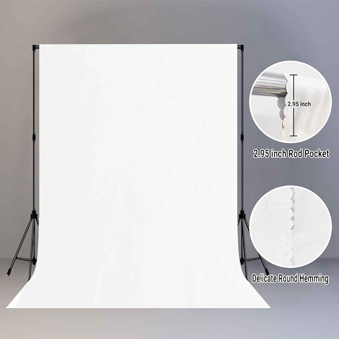 White Photo Backdrop for Photoshoot, Fabric 5x7ft | Polyester Studio - Image 6