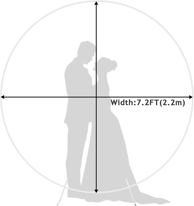 Round Backdrop Stand 7.2FT White Metal Circle Balloon Arch Frame | Metal Circle - Image 4