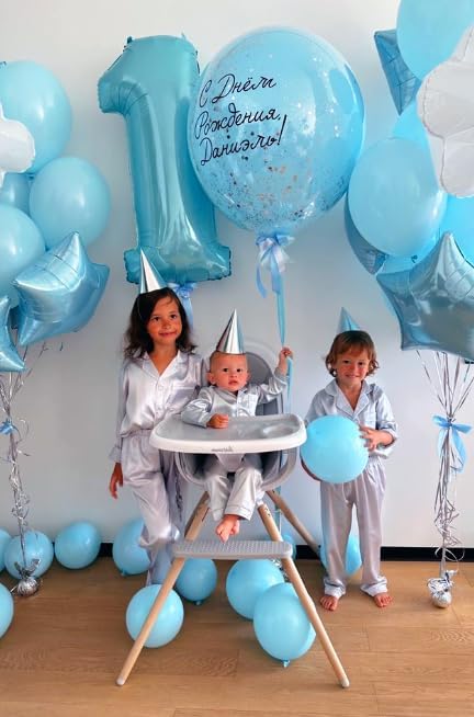 Pearl Blue Number 1 Balloon 40 inch, 1st Birthday Party Balloons Decorations | - Image 5