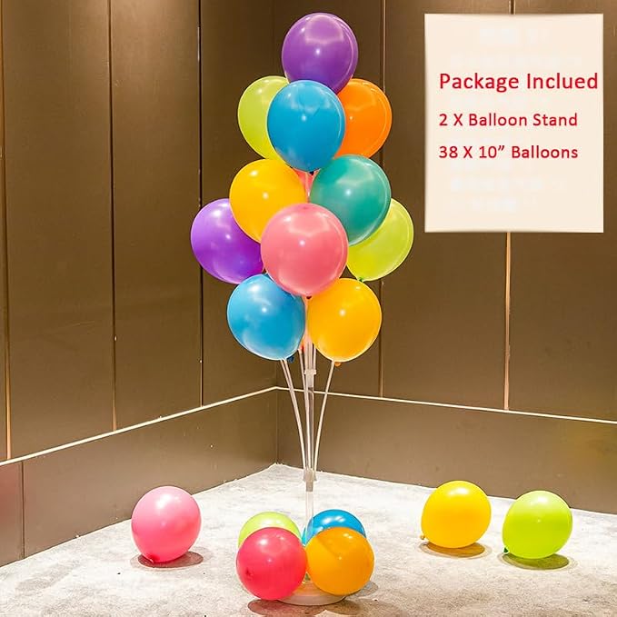 Leesoot 2 Set 74in Black & Gold Floor Balloon Column Kit - Image 6