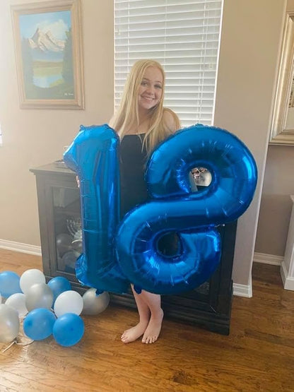 Navy Blue Number 18 Balloon 40 Inch - Image 2