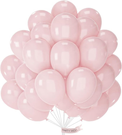 PartyWoo Baby Pink Balloons 50pcs Pastel Light Pale Pink Color | 12 Inch by PartyWoo