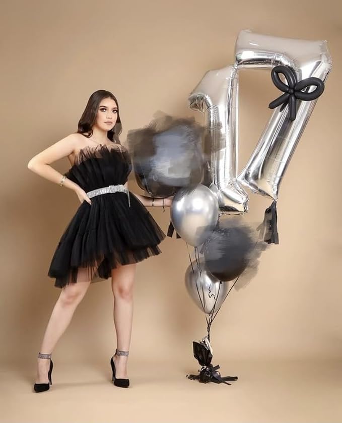 27 Balloon 40 inch Silver Number Balloons - Image 4