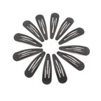 Dofash 12PCS Snap Hair Clips For Women-Non Slip & Metal Hair Barrettes, 5cm 2'' Small Clips For Thin & Fine Hair, Matte finished black